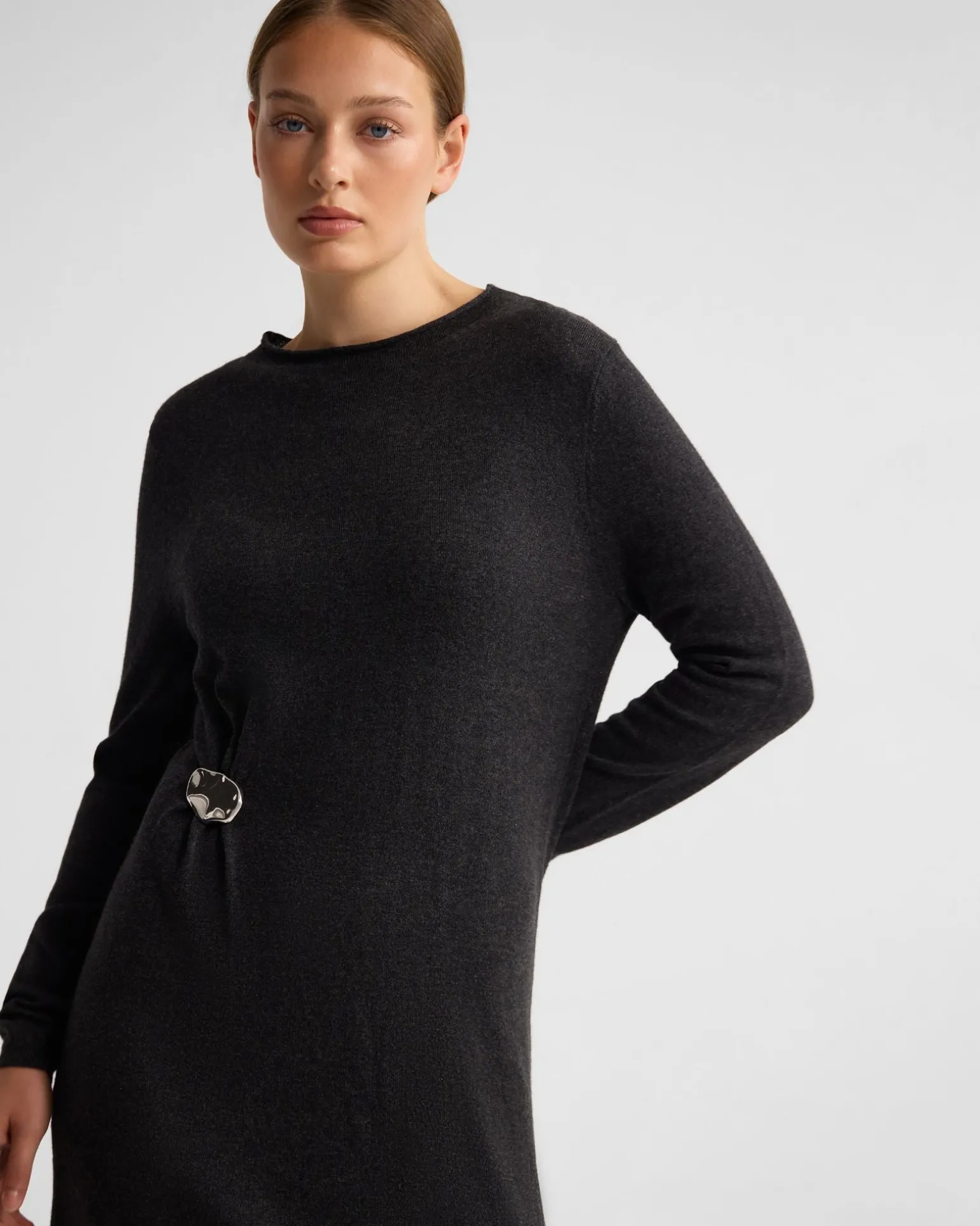 Adelaide Knitted Dress With Brooch