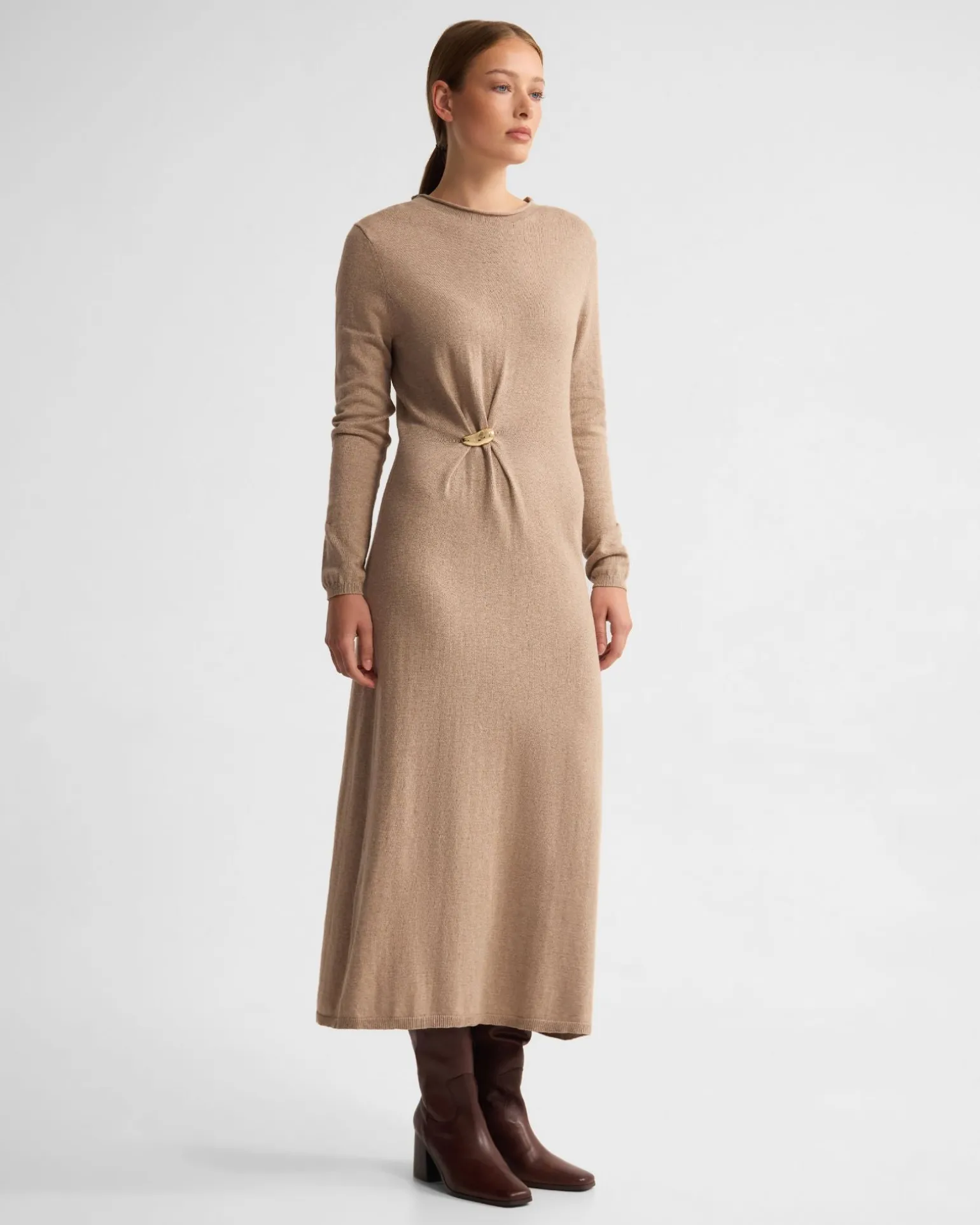 Adelaide Knitted Dress With Brooch