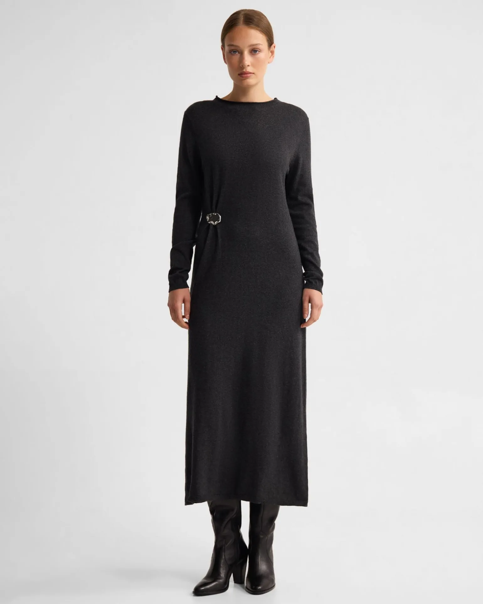 Adelaide Knitted Dress With Brooch