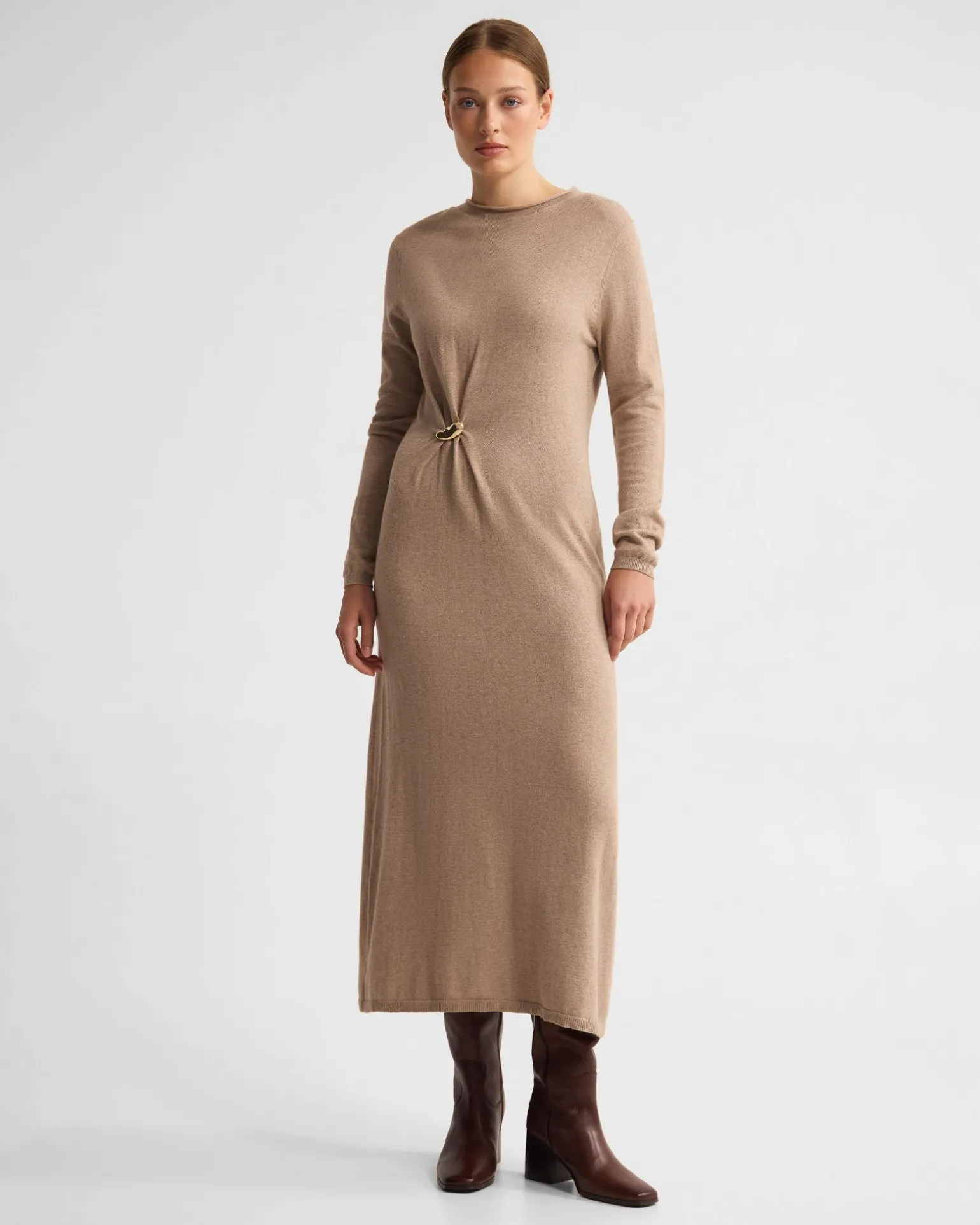 Adelaide Knitted Dress With Brooch