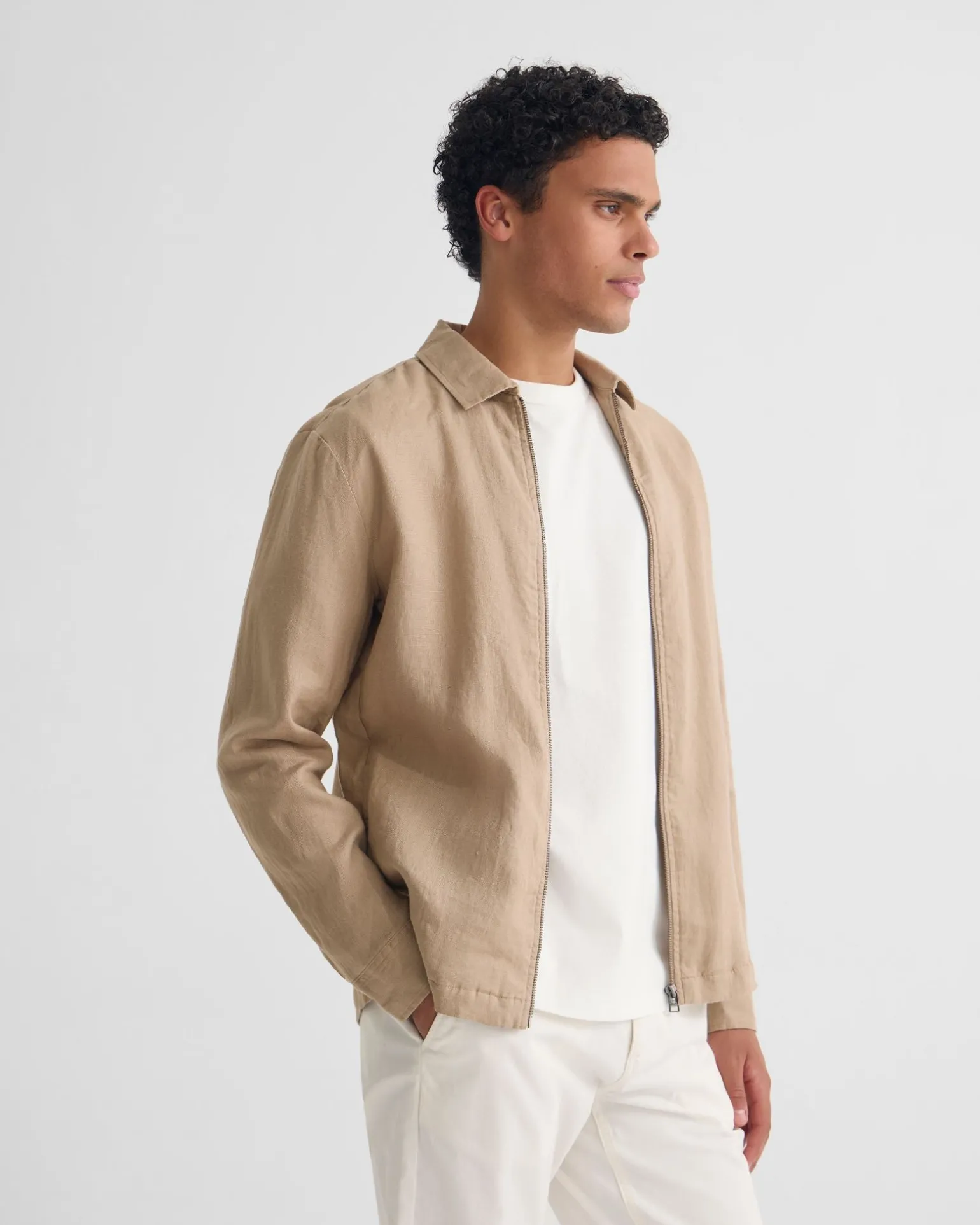 Adem Linen Zip Bomber