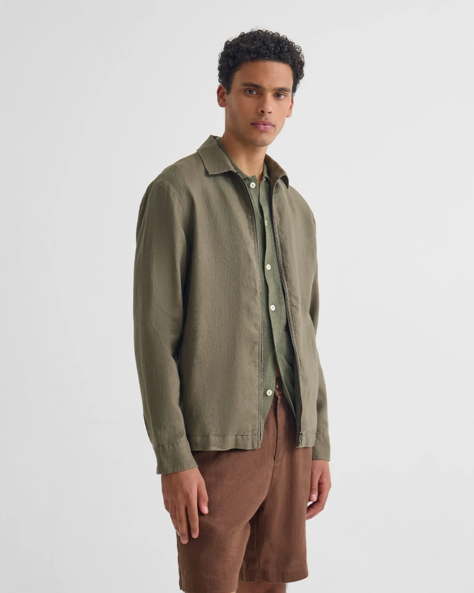 Adem Linen Zip Bomber