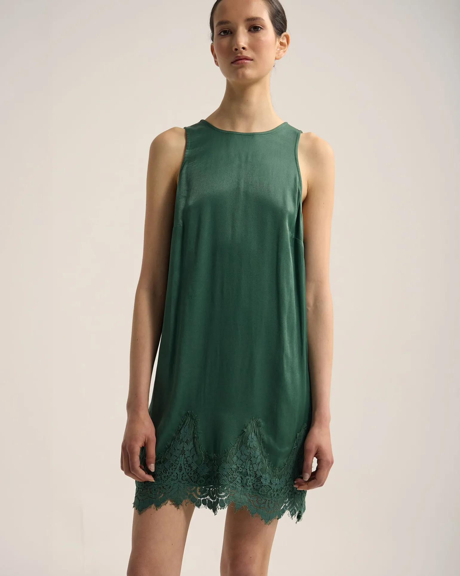 Amber Satin And Lace Dress