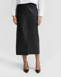 Anna Nappa Leather Pencil Skirt
