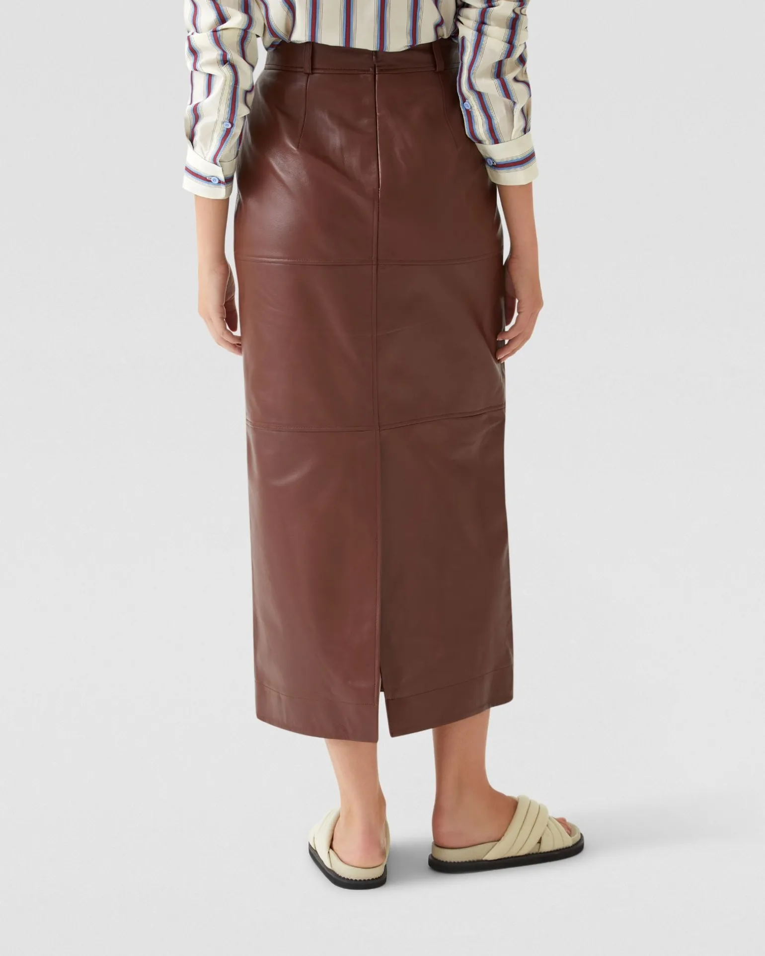 Anna Nappa Leather Pencil Skirt