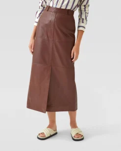 Anna Nappa Leather Pencil Skirt