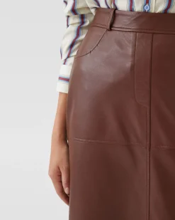 Anna Nappa Leather Pencil Skirt