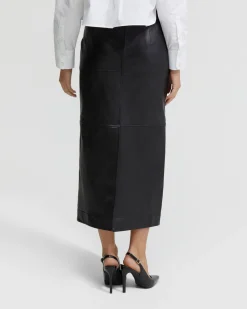 Anna Nappa Leather Pencil Skirt