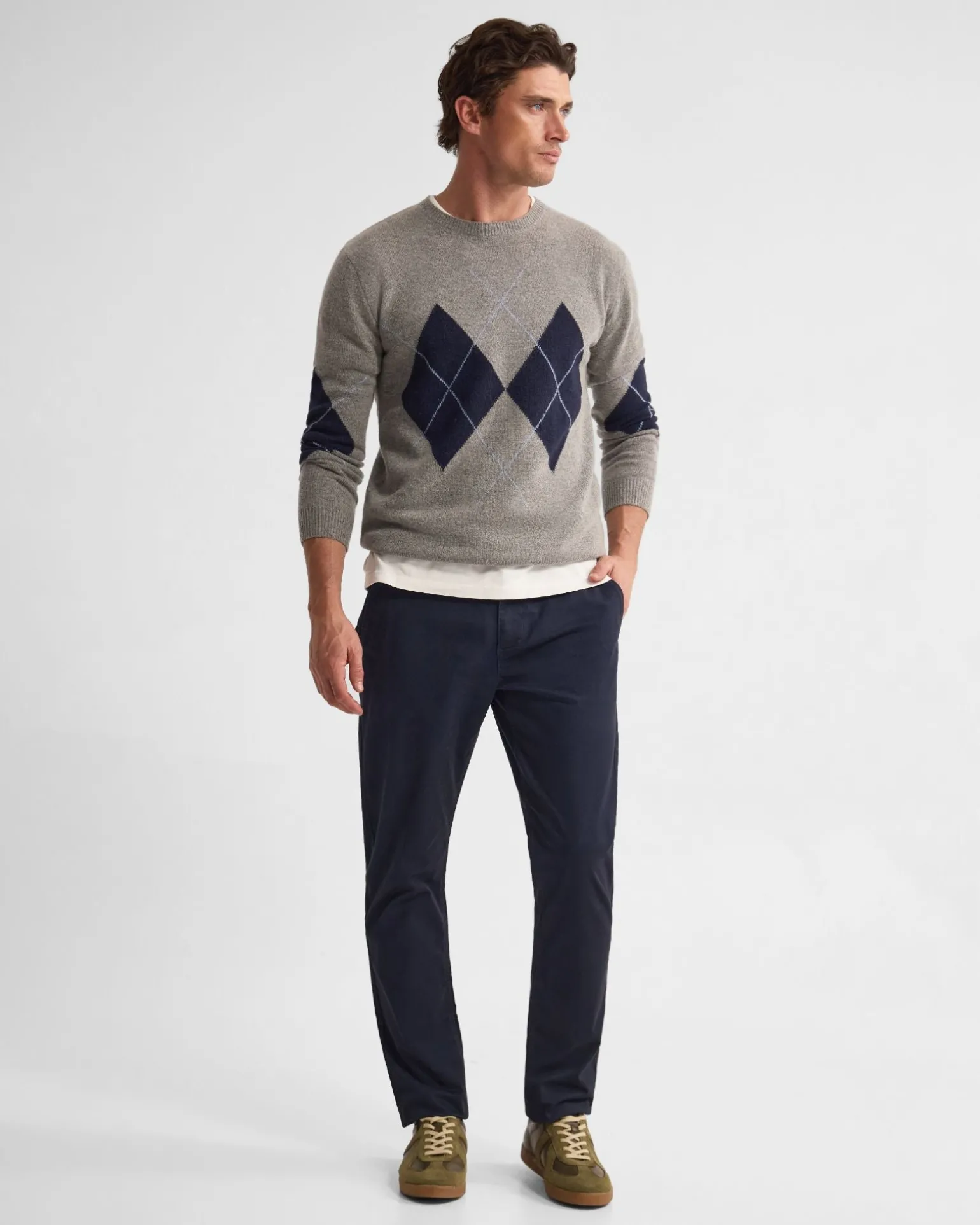 Anton Wool Argyle Crew Neck