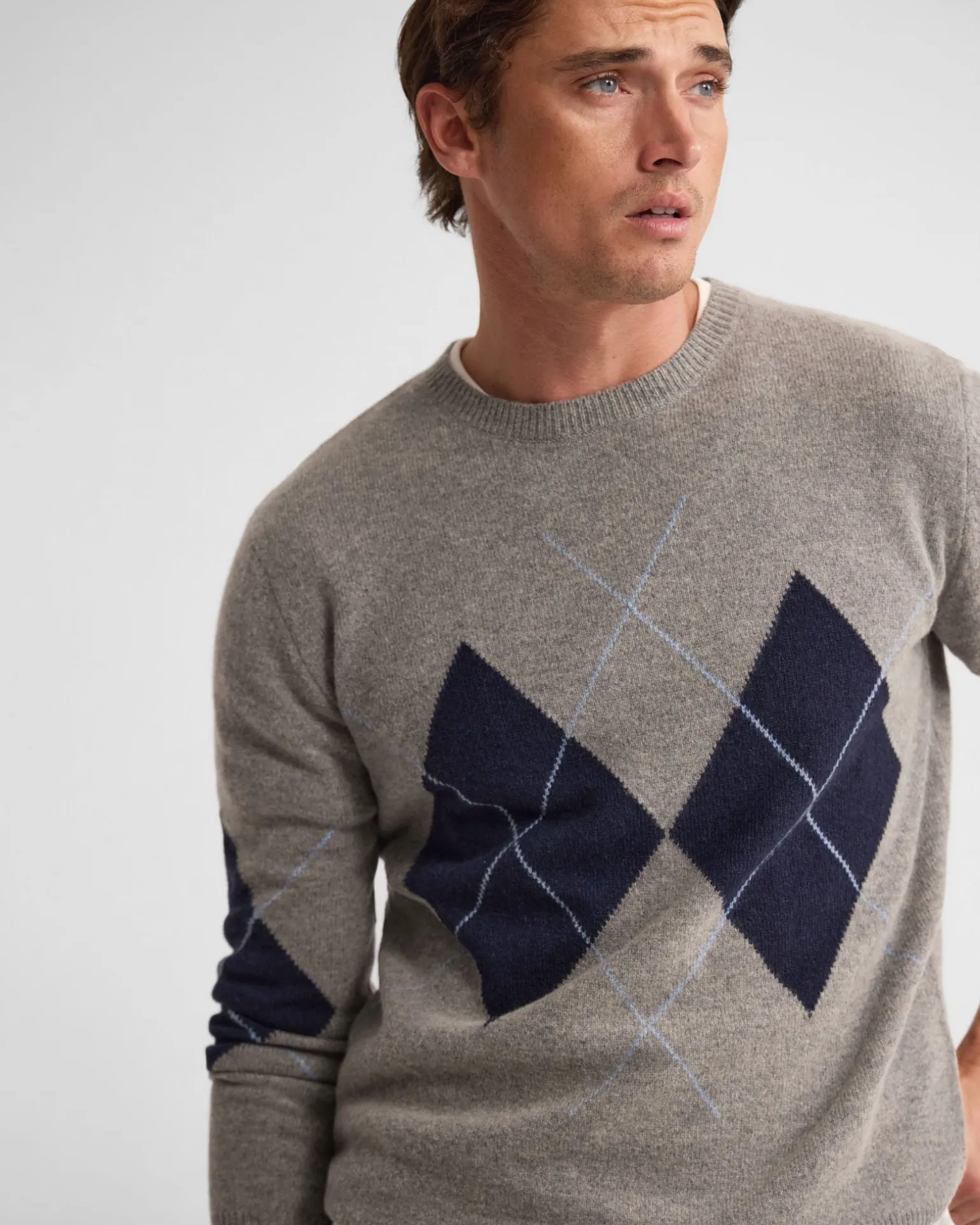 Anton Wool Argyle Crew Neck