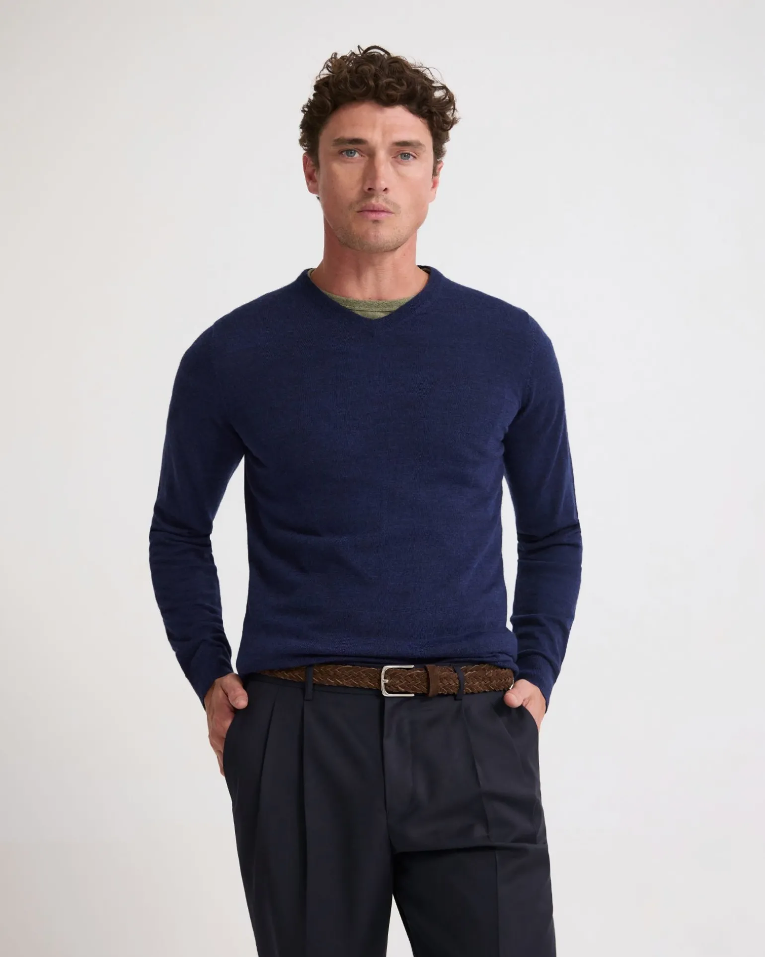 Basic V-Neck Pure Wool Pullover