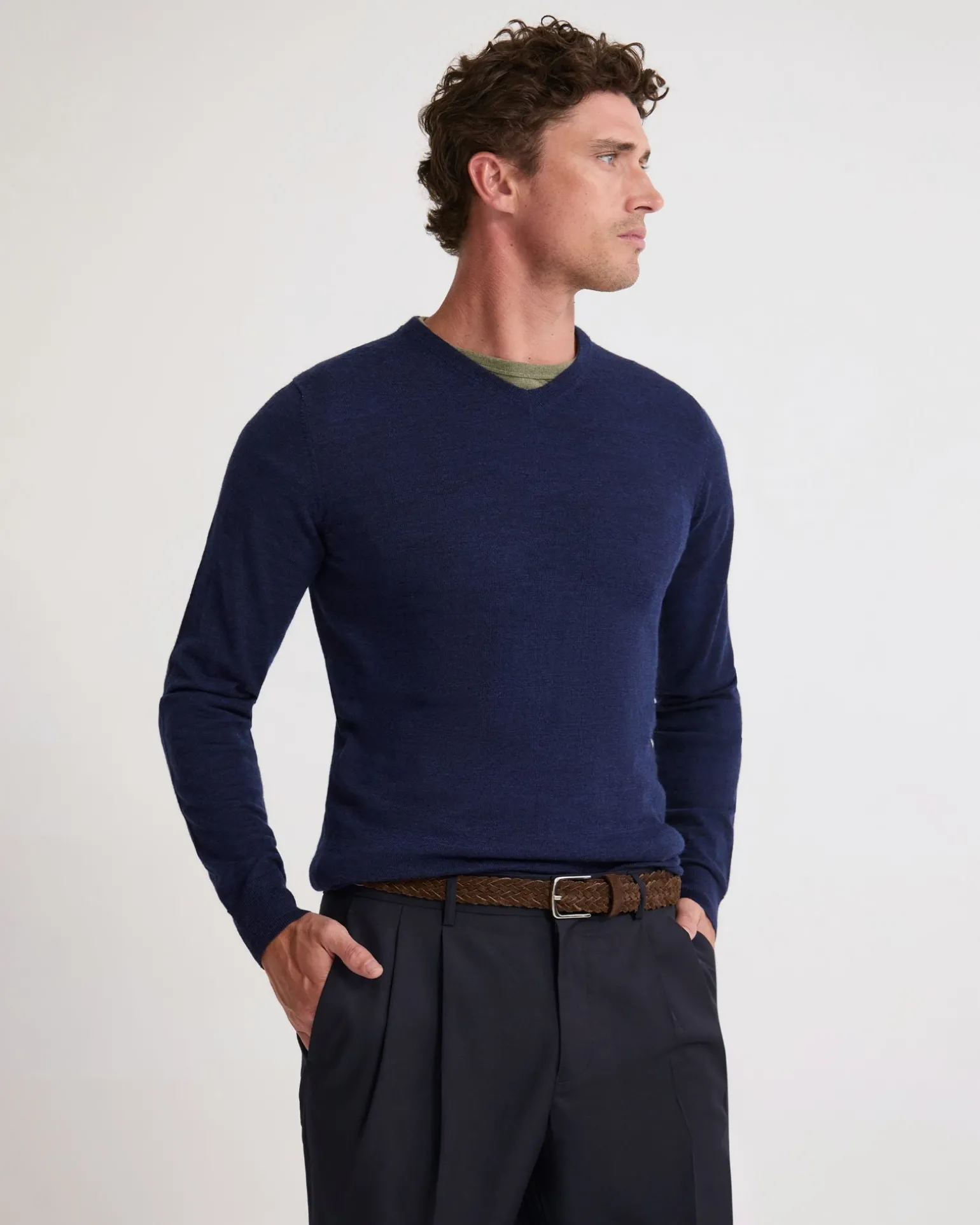 Basic V-Neck Pure Wool Pullover