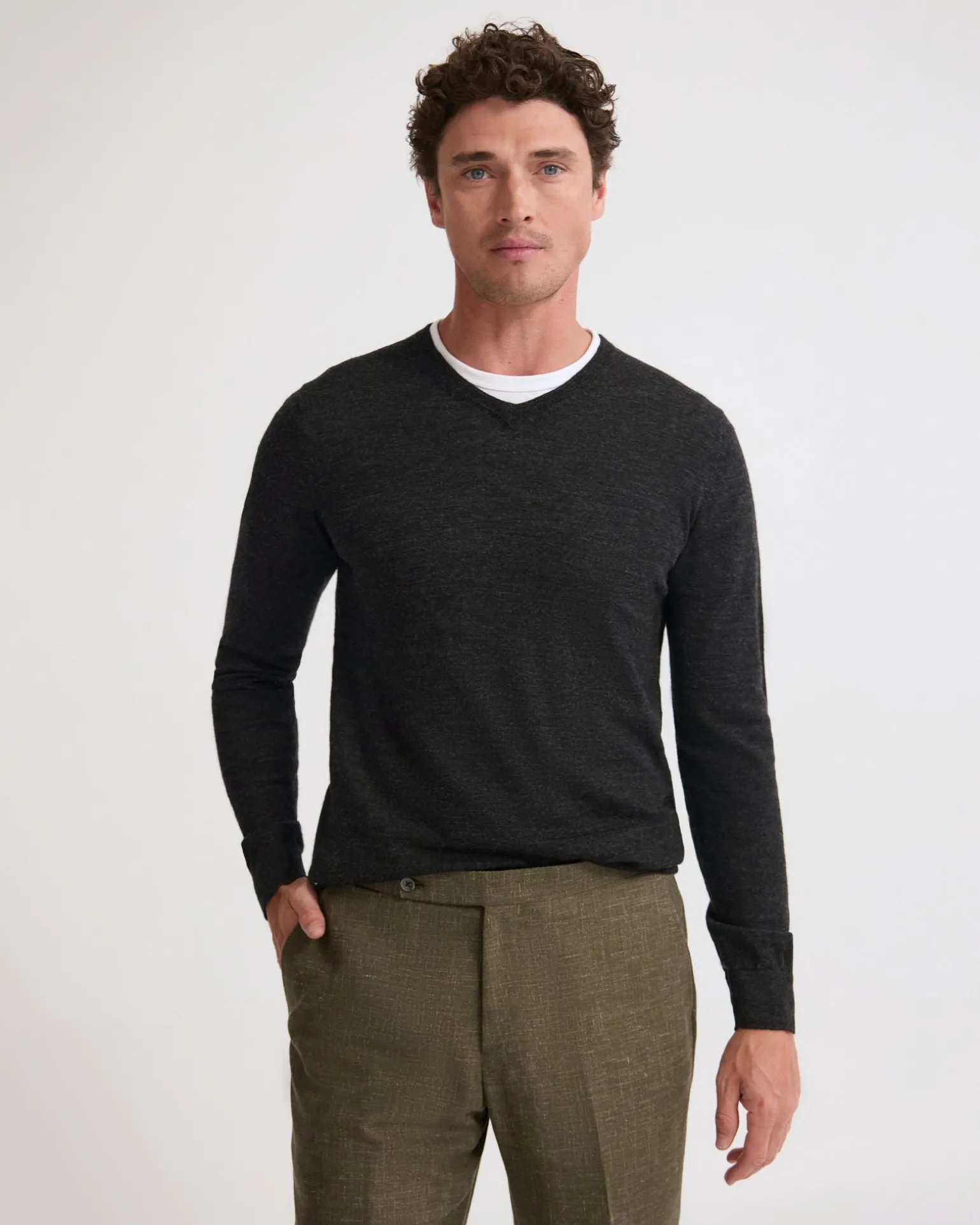 Basic V-Neck Pure Wool Pullover
