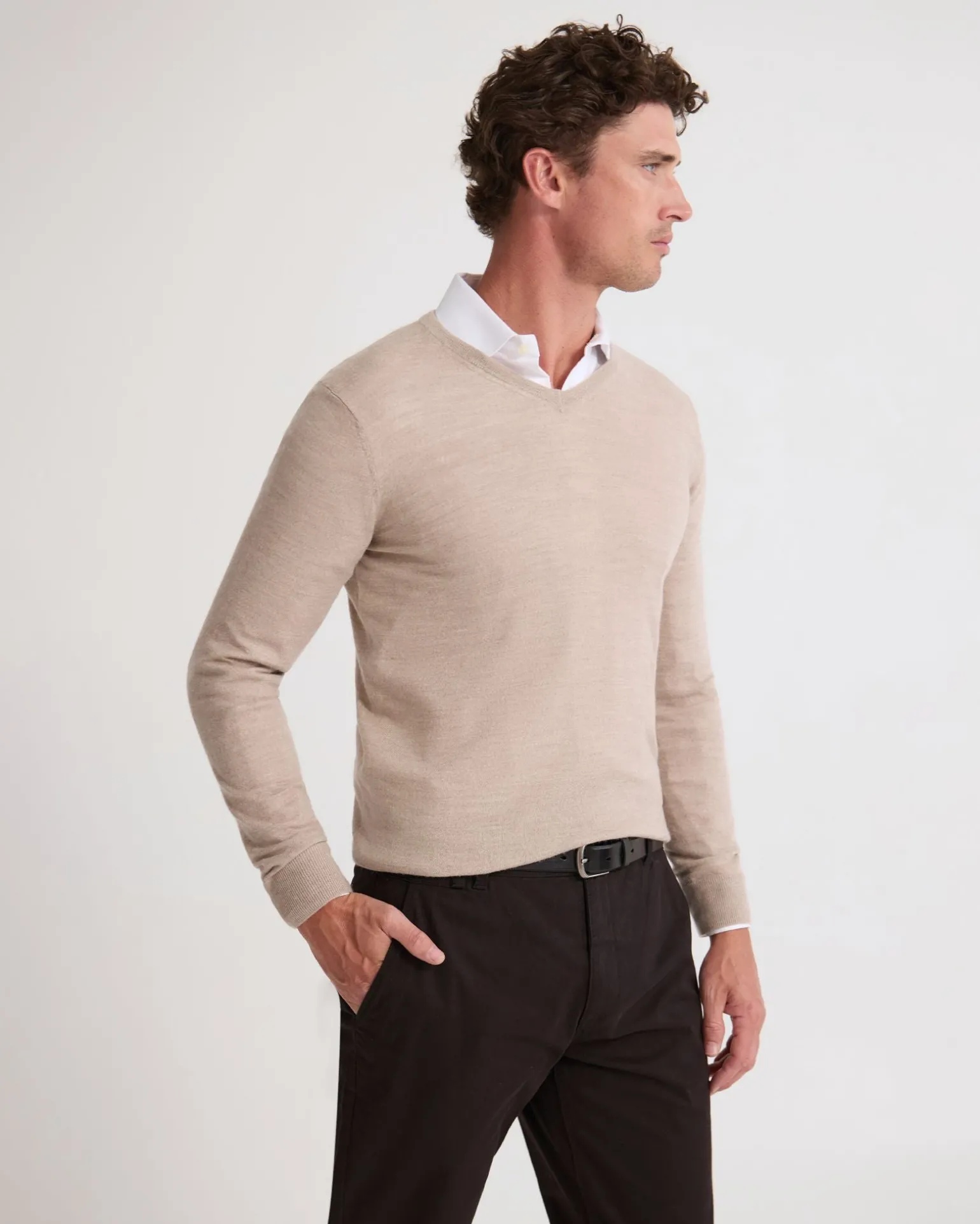 Basic V-Neck Pure Wool Pullover