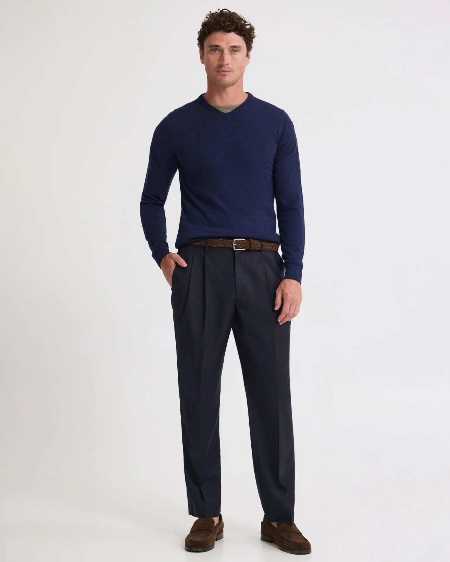 Basic V-Neck Pure Wool Pullover