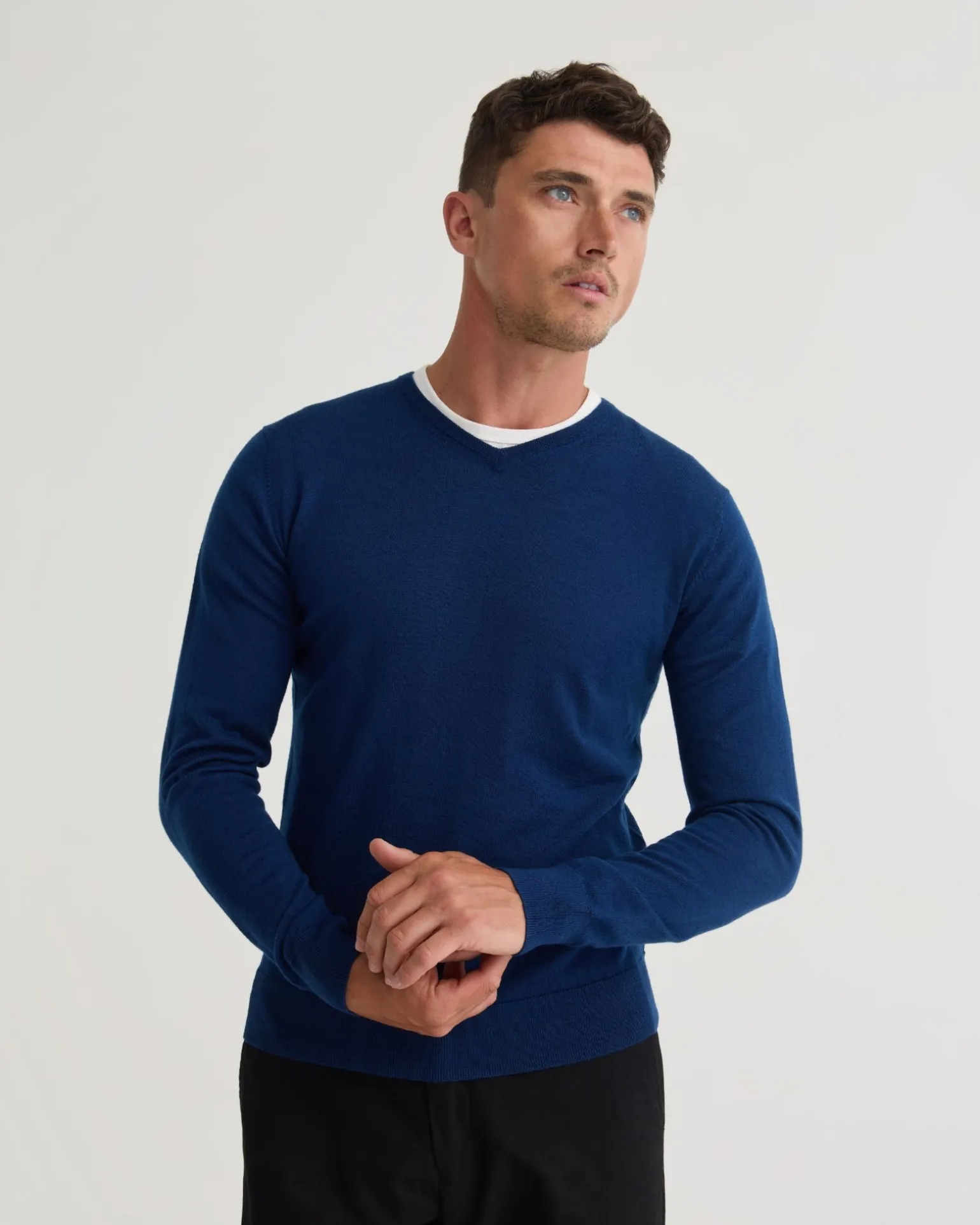 Basic V-Neck Pure Wool Pullover