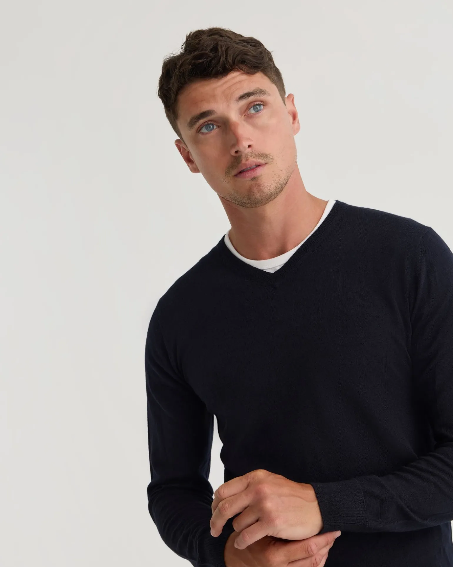 Basic V-Neck Pure Wool Pullover