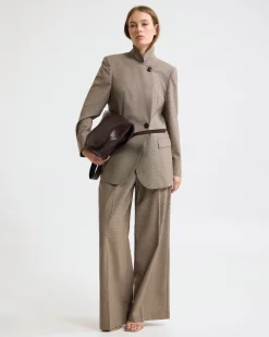 Belle Houndstooth Wool Pant