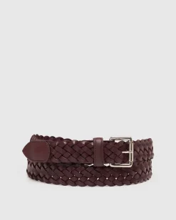 Brixton Mens Leather Plaited Belt