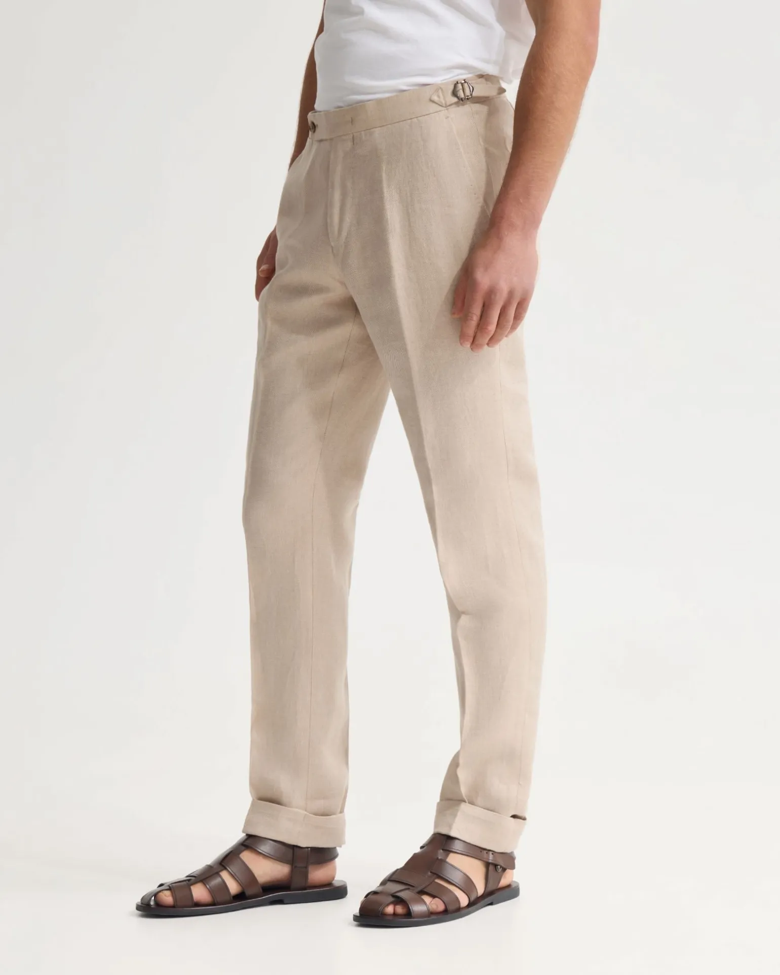 Byron Herringbone Pant Side Tab