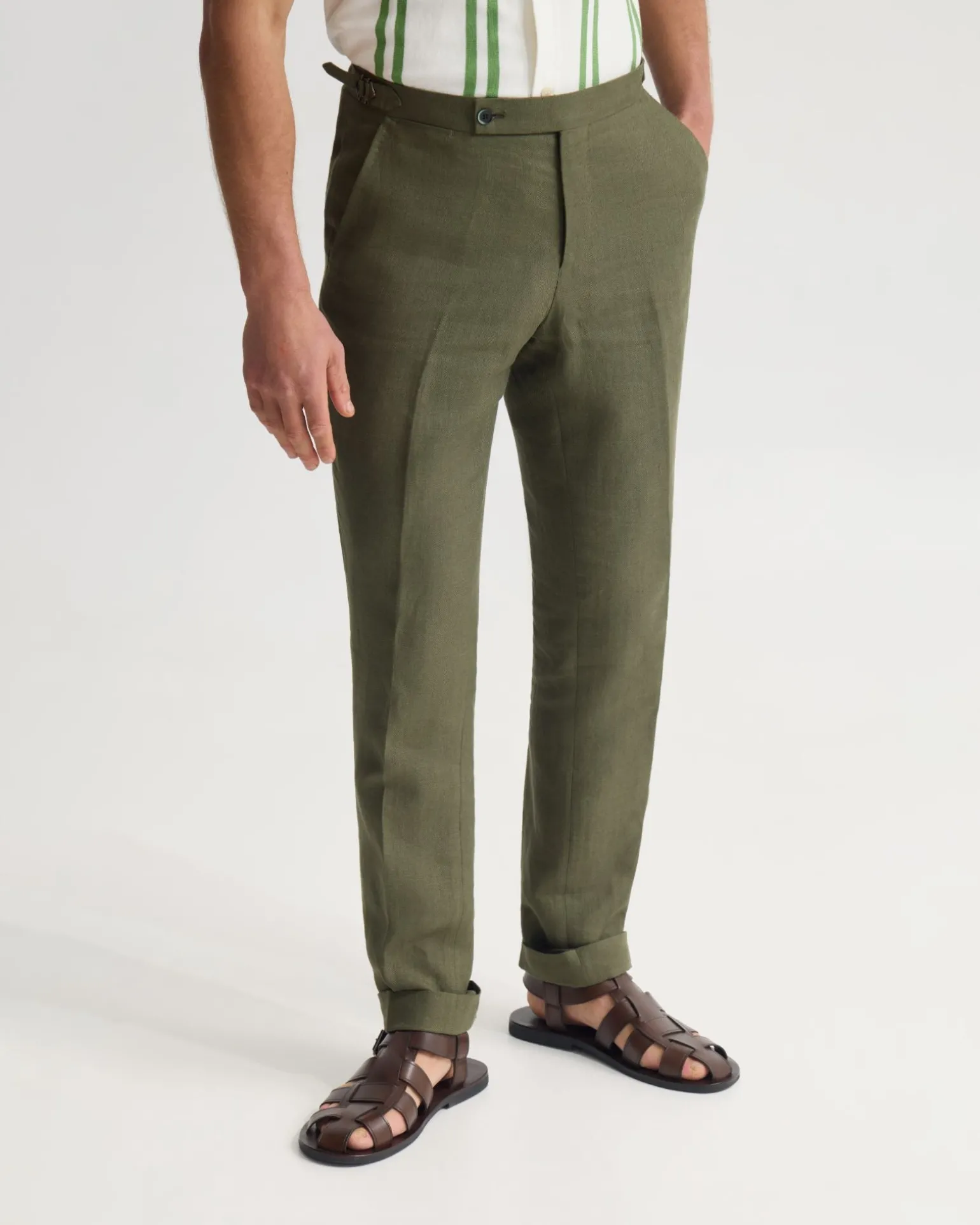 Byron Herringbone Pant Side Tab