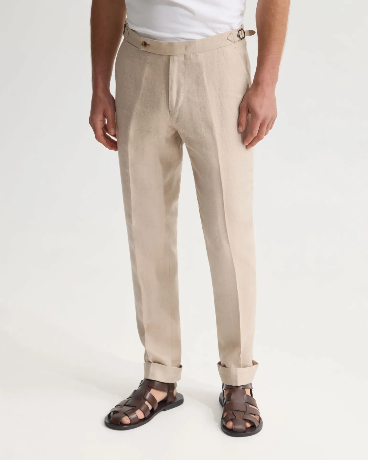 Byron Herringbone Pant Side Tab