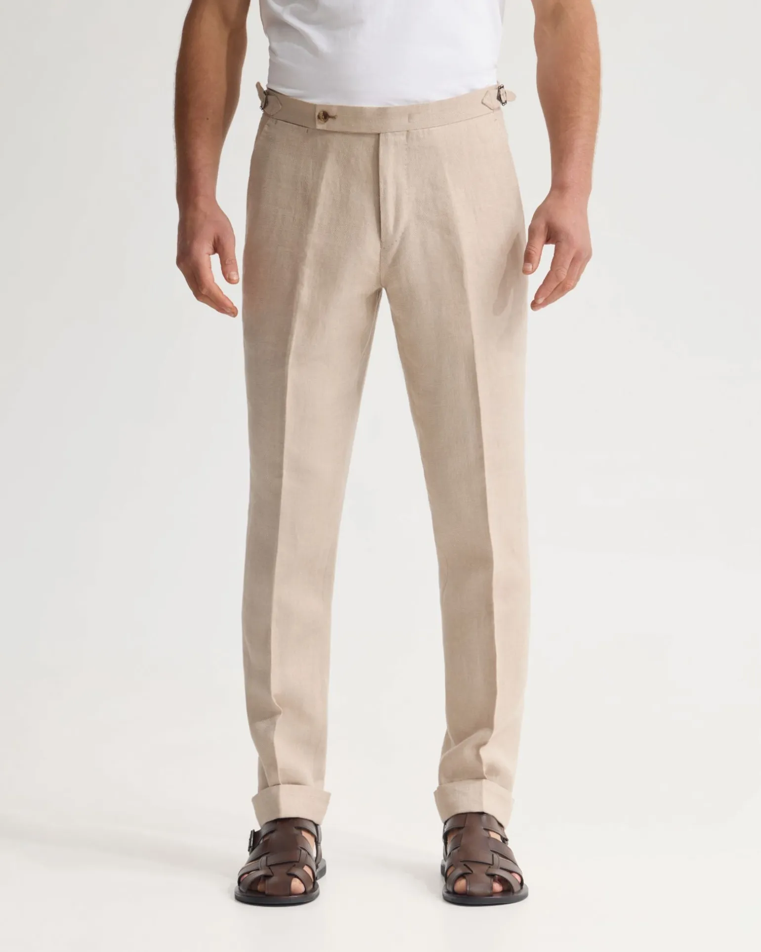 Byron Herringbone Pant Side Tab