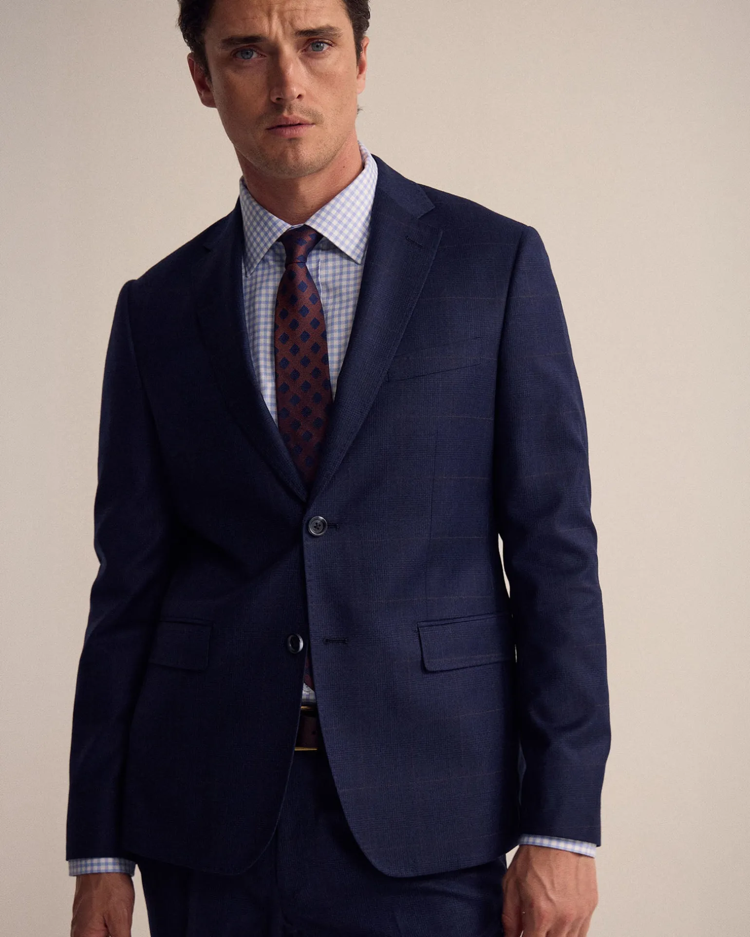 Byron Wool Checked Suit Jacket