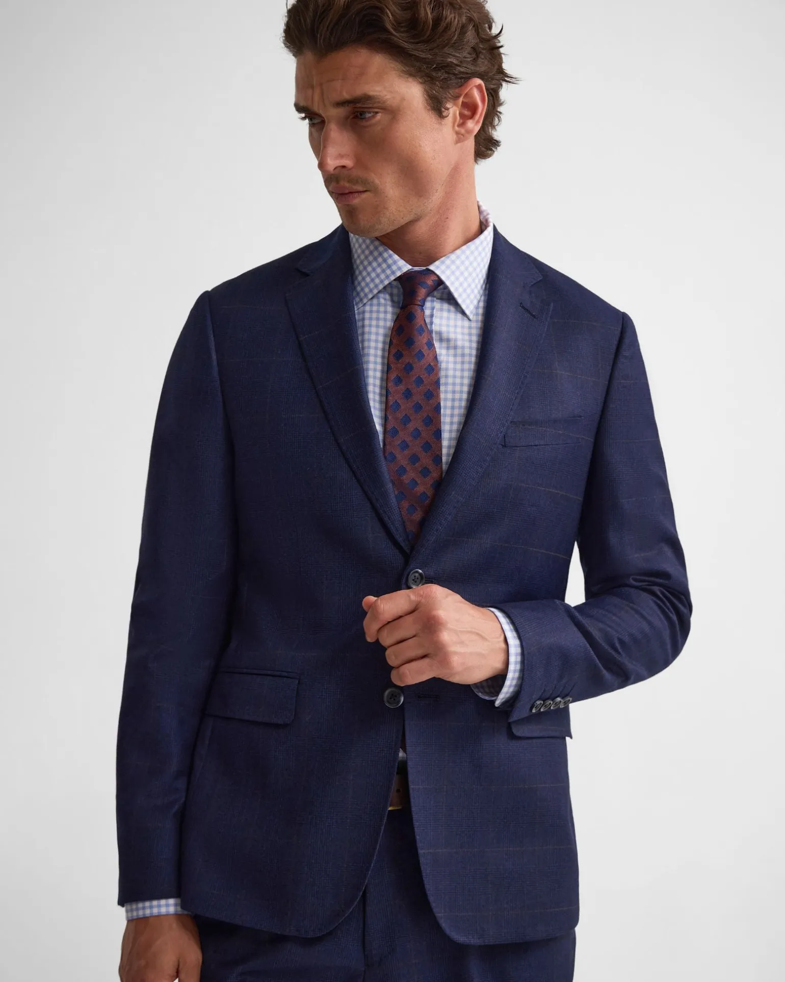 Byron Wool Checked Suit Jacket