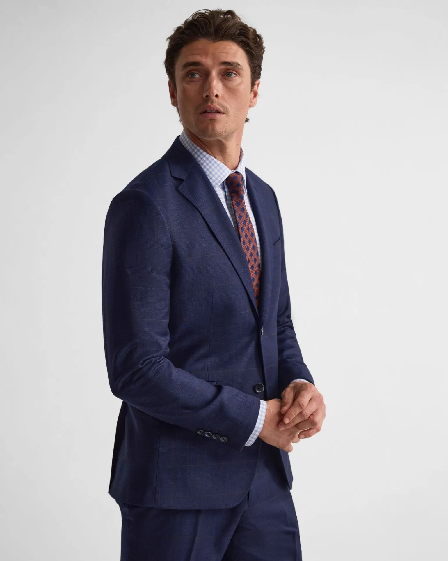Byron Wool Checked Suit Jacket