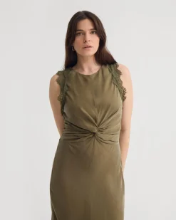 Camilla Cupro Lace Trim Dress
