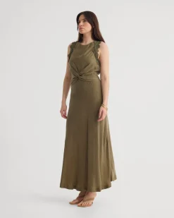 Camilla Cupro Lace Trim Dress