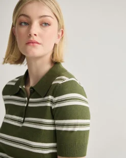 Camille Knitted Polo Striped