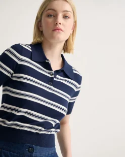 Camille Knitted Polo Striped