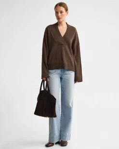 Camille V-Neck Wool Blend Knit