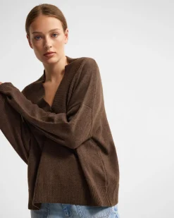 Camille V-Neck Wool Blend Knit
