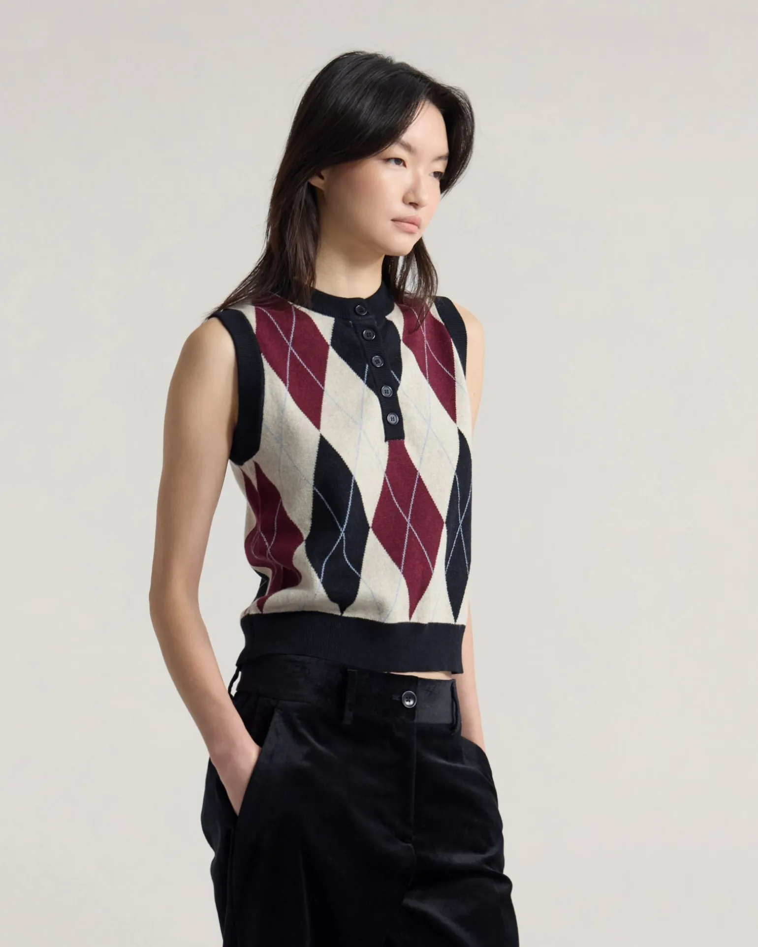 Carina Argyle Vest
