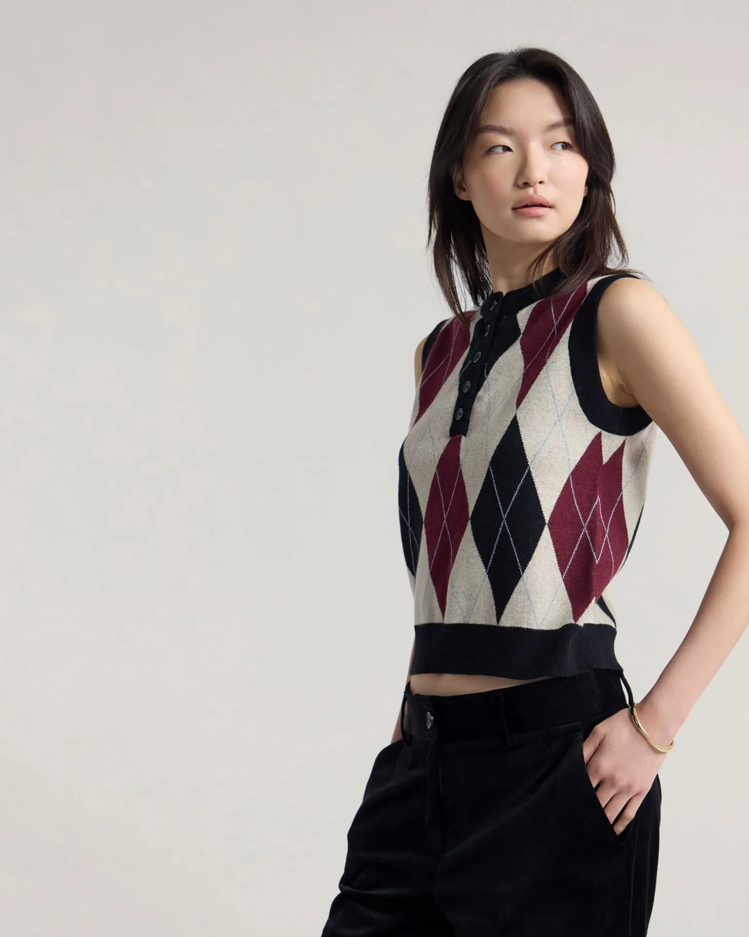 Carina Argyle Vest