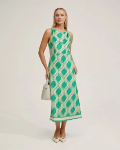 Carrie Linen Blend Printed Dress