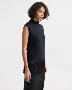Cassie Stretch Fringe Trim Top
