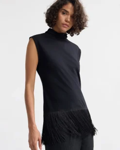 Cassie Stretch Fringe Trim Top