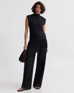 Cassie Stretch Fringe Trim Top