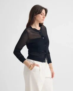 Celina Sheer Panel Cardigan
