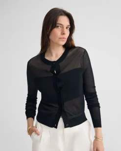 Celina Sheer Panel Cardigan