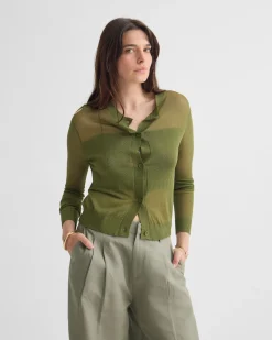 Celina Sheer Panel Cardigan
