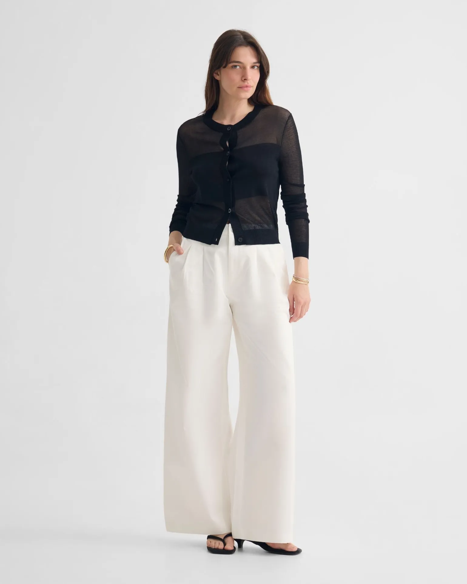 Celina Sheer Panel Cardigan