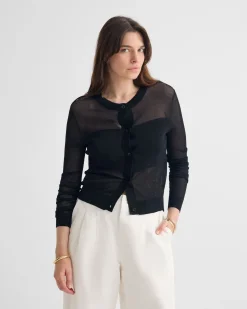 Celina Sheer Panel Cardigan