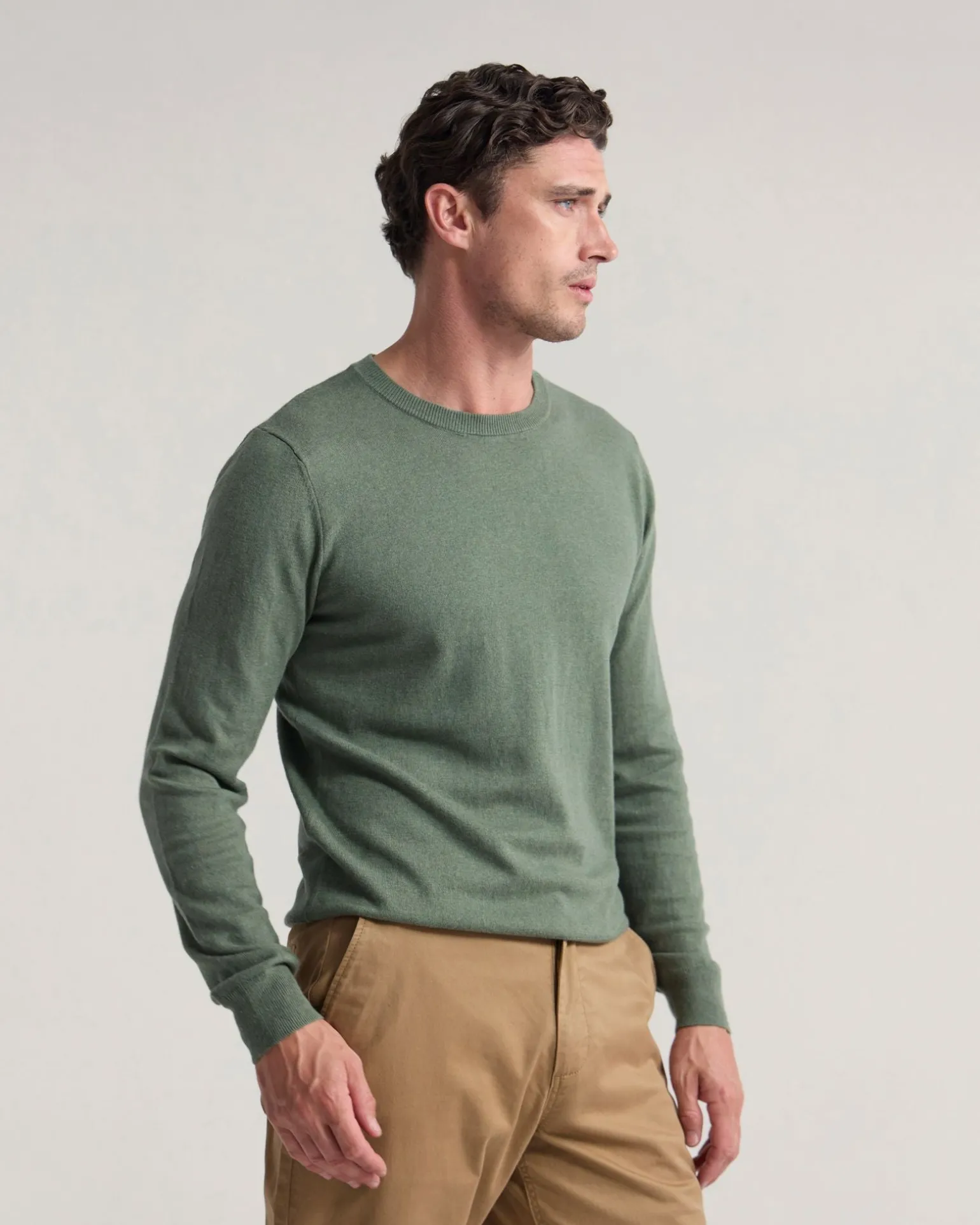 Cotton Cashmere Crew Neck Knit