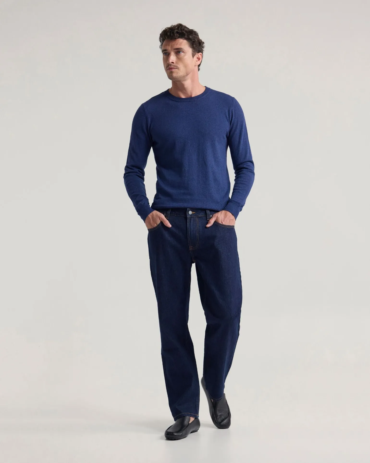 Cotton Cashmere Crew Neck Knit