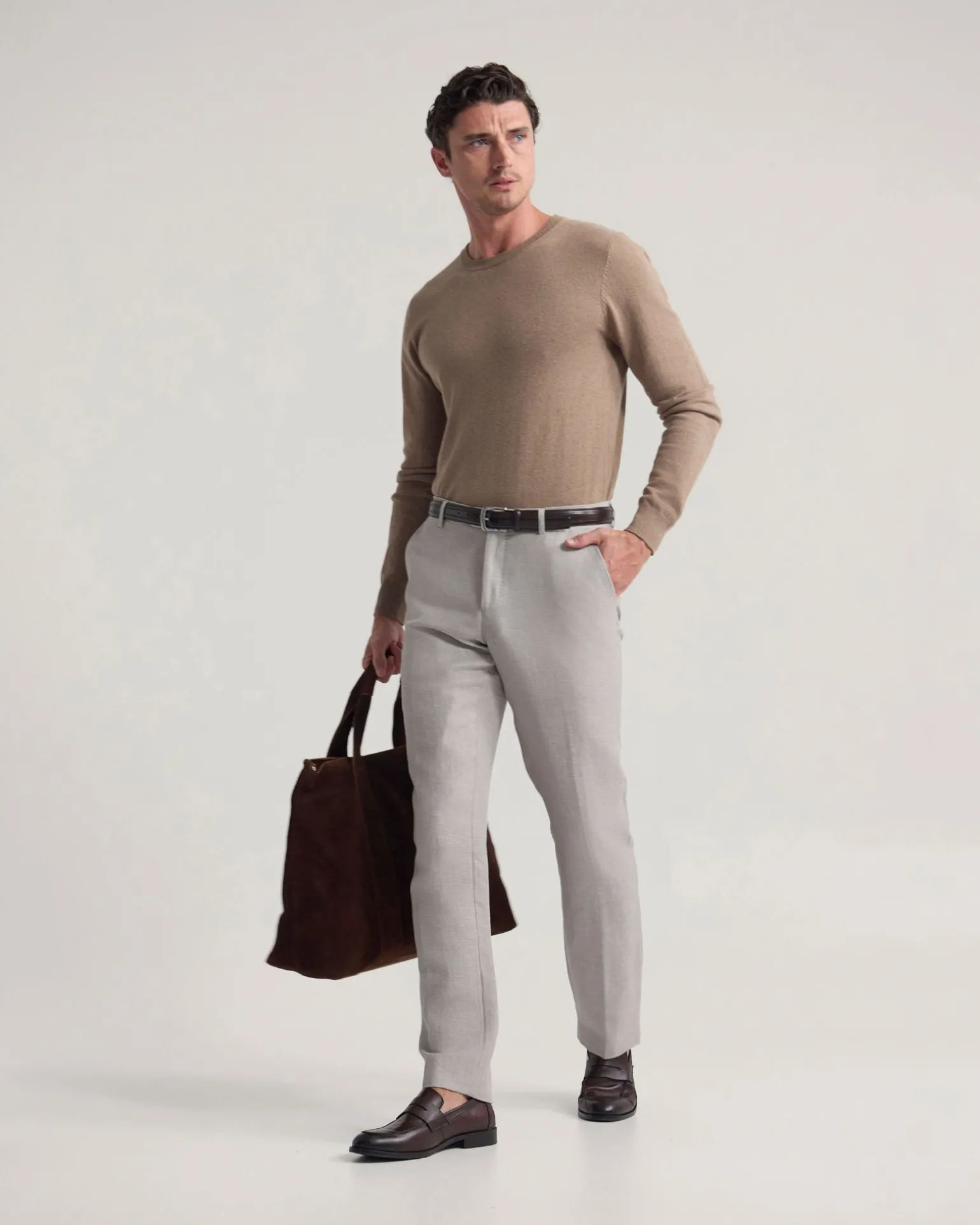 Cotton Cashmere Crew Neck Knit